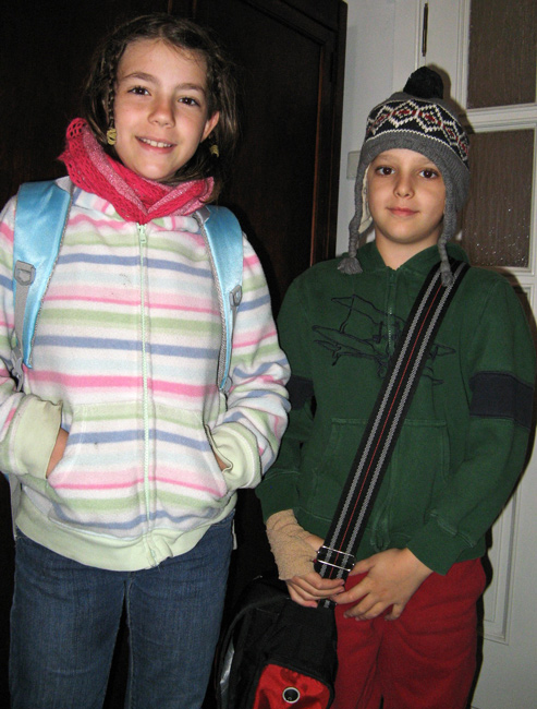 Noor and Adli off to school