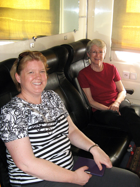 Patty and Jen on train