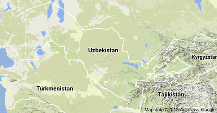 Uzbekistan topographic map