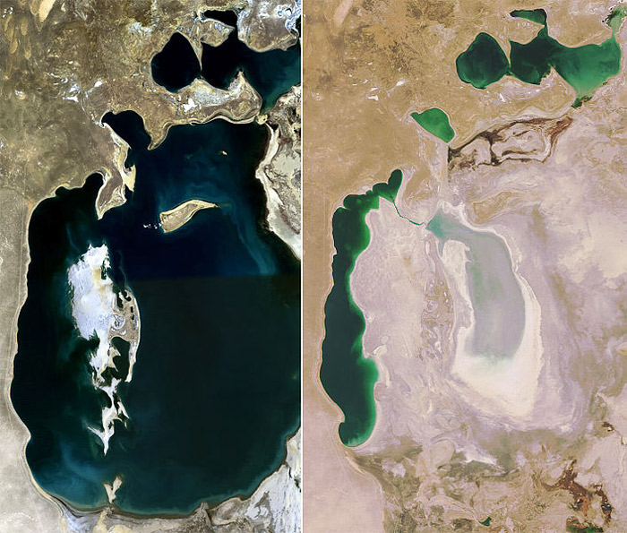 Aral Sea 1989 and 2008