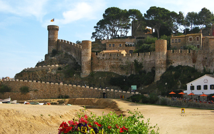 Medieval ramparts from below