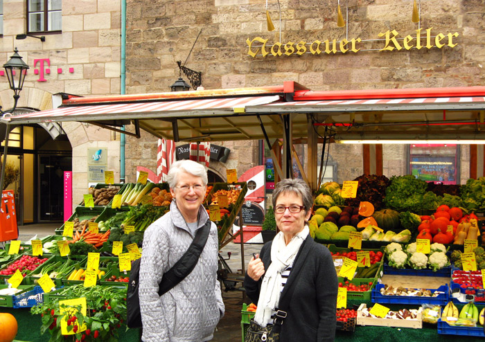 Patty and Diane at the market