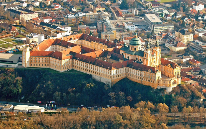 Aerial view of Melk Abbey