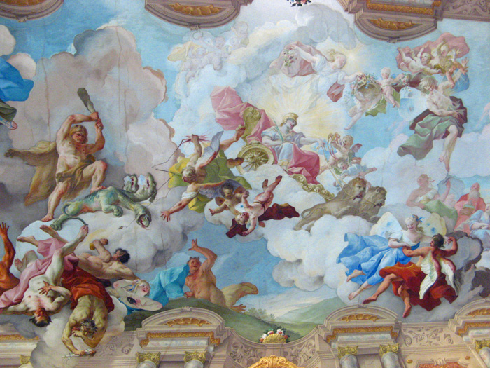 Ceiling art work in Marble Hall