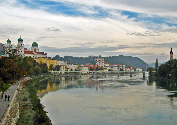 View downstream on the Inn River