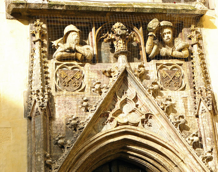 'Guards' above town hall entrance