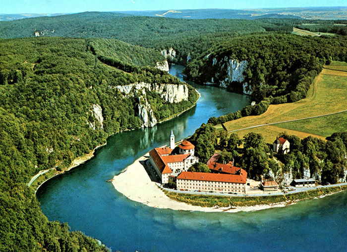 Weltenburg Abbey from the air