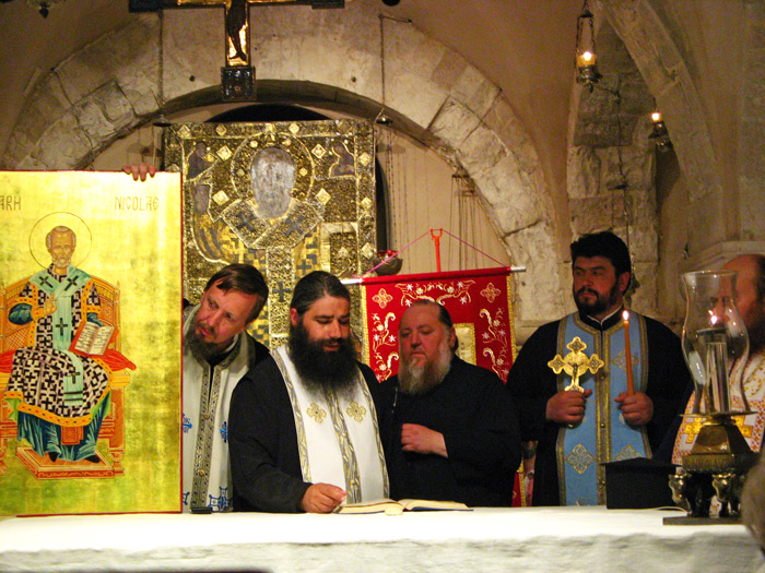 Orthodox service in crypt