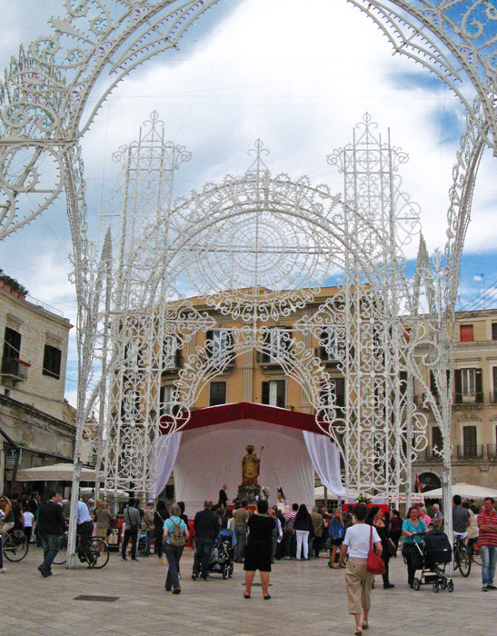 Statue of St. Nicholas on display