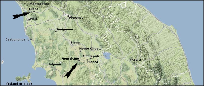 Map of Tuscany