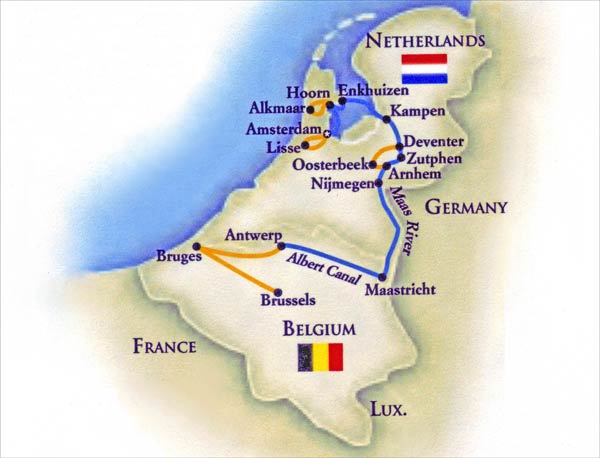 Map of Holland-Belgium